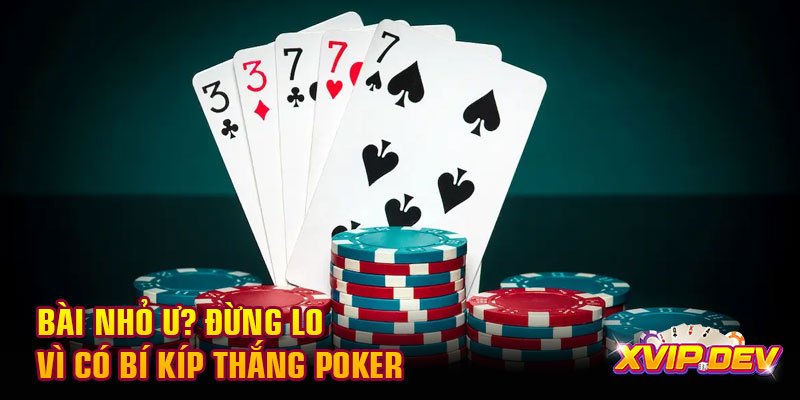 Đừng lo vì có bí kíp thắng Poker Bài nhỏ ư? Đừng lo vì có bí kíp thắng Poker